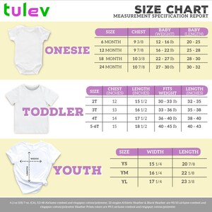 the size chart for a baby's bodysuit