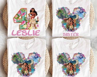 Princess Moana Family Birthday T-Shirt, Princess Birthday Party Shirt, Mom Dad Disney Tee, Maui Shirt, Moana 2 Movie Sweatshirt