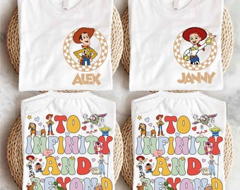 Camiseta combinando Toy Story, camiseta personalizada Disney para viagem em família, camiseta Buzz Lightyear, camiseta Para o Infinito e Além, camiseta Woody, moletom Jessie