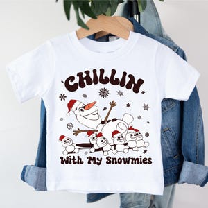Santa Olaf T-shirt, Disney Snowman Kids Tee, Chilling With My Snowmies Shirt, Frozen Snowman Sweatshirt, Disney Christmas Snowman Hoodie