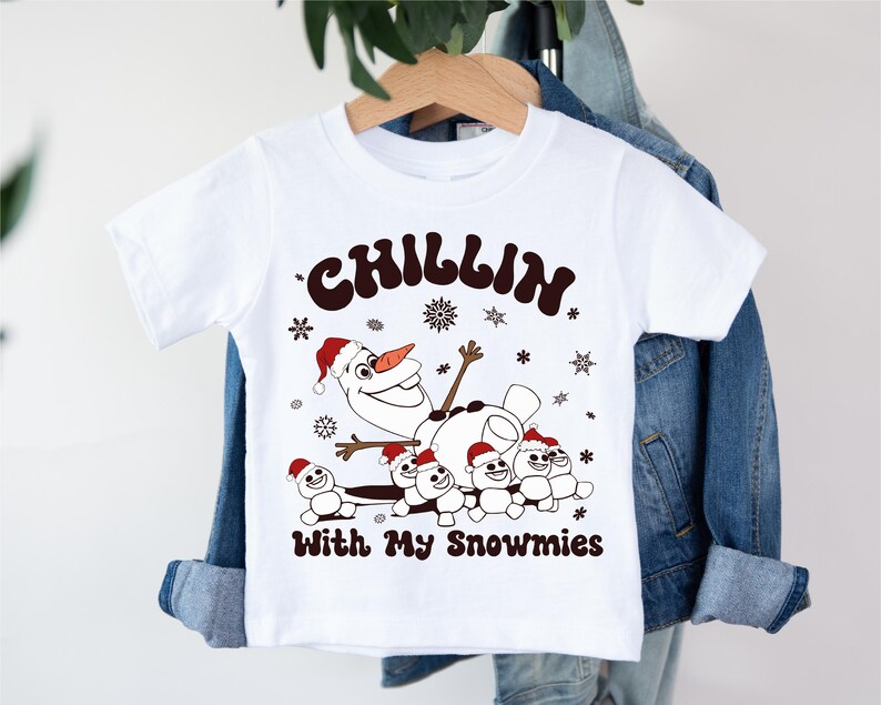 Santa Olaf T-shirt, Disney Snowman Kids Tee, Chilling With My Snowmies Shirt, Frozen Snowman Sweatshirt, Disney Christmas Snowman Hoodie