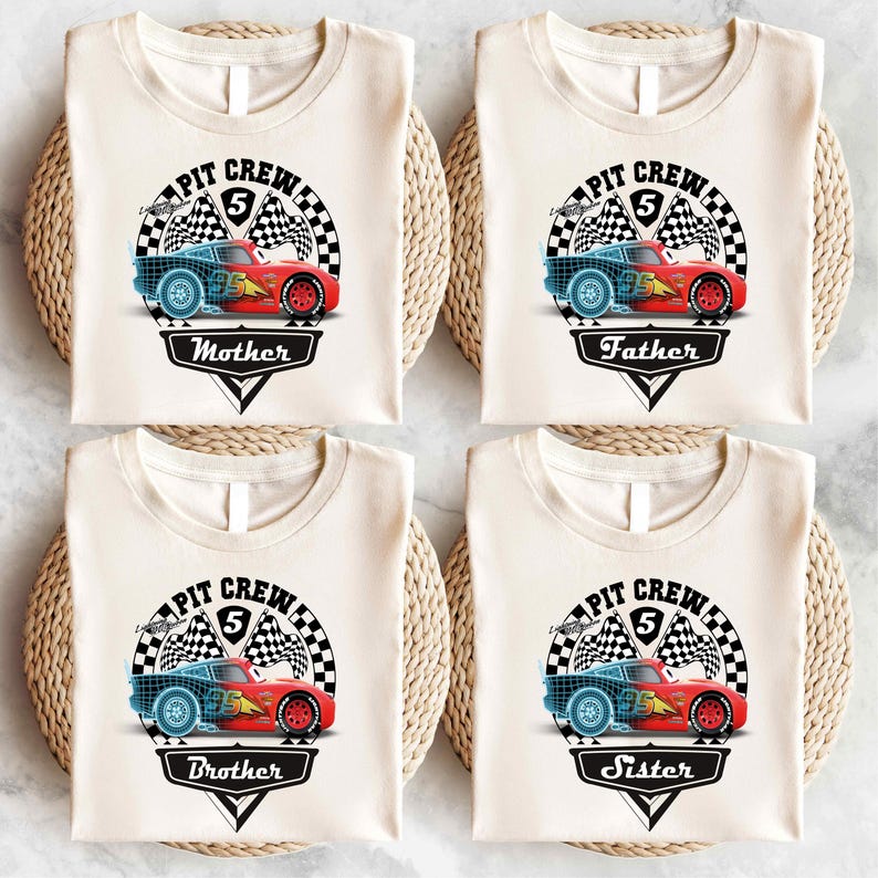 Cars Birthday Family T-Shirt, Lightning McQueen Birthday Matching Tee, Pit Crew Party Shirt, Birthday Boy Shirt, Disney Family Birthday Tee