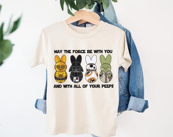 Maglietta Star Wars Peeps, maglietta di Pasqua Disney, maglietta Star Wars Happy Easter, maglietta Disney Peeps, maglietta con orecchie da coniglio pasquale