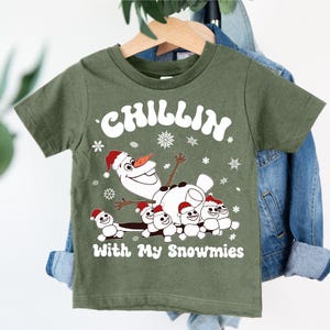 Santa Olaf T-shirt, Disney Snowman Kids Tee, Chilling With My Snowmies Shirt, Frozen Snowman Sweatshirt, Disney Christmas Snowman Hoodie