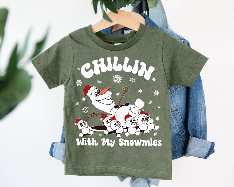 Santa Olaf T-shirt, Disney Snowman Kids Tee, Chilling With My Snowmies Shirt, Frozen Snowman Sweatshirt, Disney Christmas Snowman Hoodie