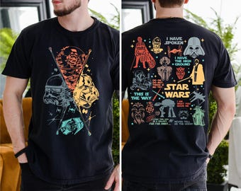Maglietta Disney Star Wars, maglietta Galaxy Wars, felpa fan di Star Wars, maglietta Darth Vader, maglietta Mandalorian, maglietta Morte Nera