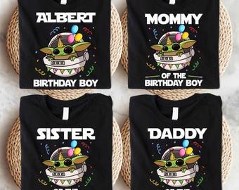 Camiseta de cumpleaños de Baby Yoda para niño, camiseta de cumpleaños de Disney, camiseta de fiesta de cumpleaños familiar de Star Wars, sudadera de cumpleaños de Grogu, camiseta de cumpleaños para mamá