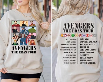 Disney Avengers The Eras Tour Sweatshirt, The Marvels Shirts, Disneyworld Hero Hoodies, Captain America Hulk Iron Man Shirt, Thor Hero Shirt