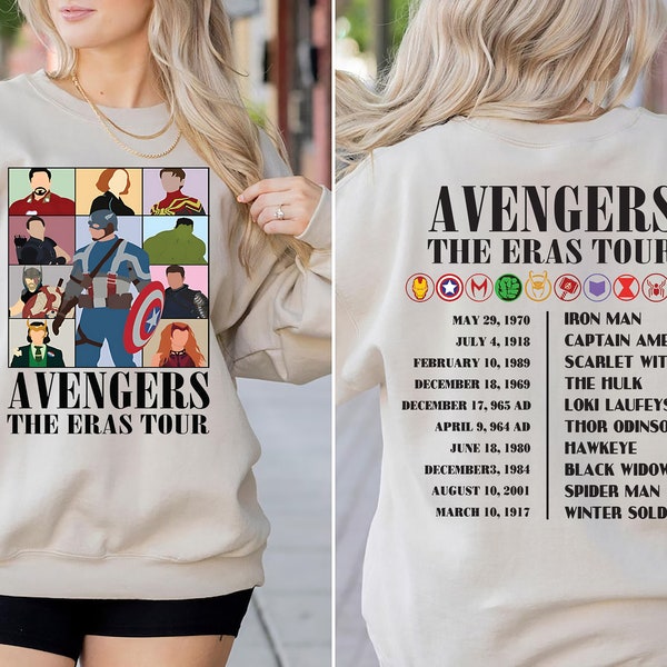 Disney Avengers The Eras Tour Sweatshirt, The Marvels Shirts, Disneyworld Hero Hoodies, Captain America Hulk Iron Man Shirt, Thor Hero Shirt