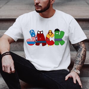 Superhero Name T-Shirt, Avengers Party Shirt, Personalized Marvel Sweatshirt, Disney Name Shirt, Hulk Kids Shirt, Spiderman Family Tee