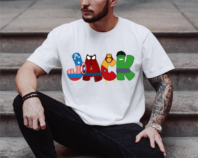 Superhero Name T-Shirt, Avengers Party Shirt, Personalized Marvel Sweatshirt, Disney Name Shirt, Hulk Kids Shirt, Spiderman Family Tee