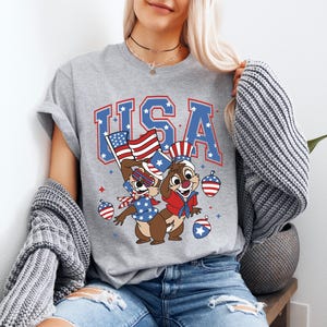 Disney USA Shirt, Chip and Dale 4th of July T-Shirt, Disney Independence Day Shirt, Disneyworld American Flag Shirt, Chip Fourth of July Tee