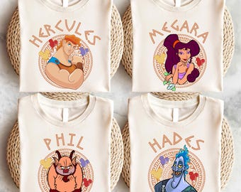 Disney Hercules T-Shirts, Hades Sweatshirt, Megara Shirt, Disney Family Matching Tee, the muses Shirt, Hercules Pain and Panic Shirt