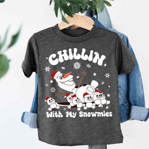 Santa Olaf T-shirt, Disney Snowman Kids Tee, Chilling With My Snowmies Shirt, Frozen Snowman Sweatshirt, Disney Christmas Snowman Hoodie