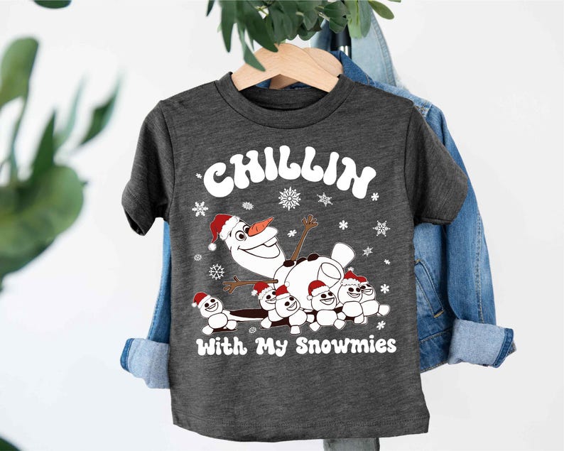 Santa Olaf T-shirt, Disney Snowman Kids Tee, Chilling With My Snowmies Shirt, Frozen Snowman Sweatshirt, Disney Christmas Snowman Hoodie