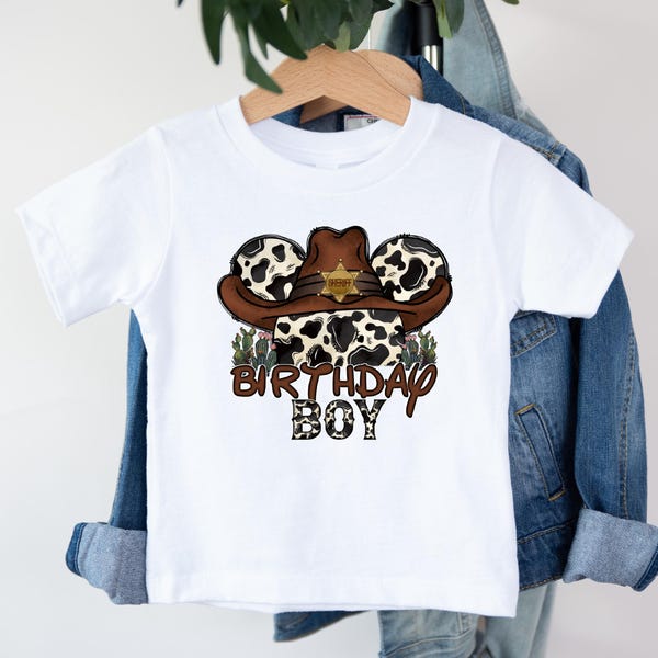 Camiseta de cumpleaños para niño con diseño de vaquero tejano, camiseta de cumpleaños a juego para la familia del oeste, camiseta de cumpleaños, camiseta de cumpleaños de vaquero, camiseta familiar de vaquero de Disney