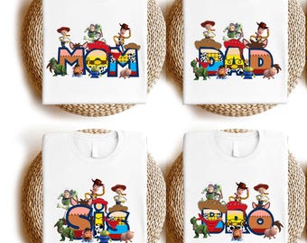 Camiseta familiar a juego de Disney Toy Story, camiseta de viaje familiar de Buzz Lightyear, camiseta de papá Woody, camiseta de mamá Jessie, camiseta de hermano Rex, camiseta de hermana Hamm