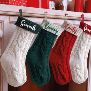 Embroidered Monogram Stocking: Christmas Family Stocking, Stockings with names, Christmas Stocking, embroidered monogram Stockings