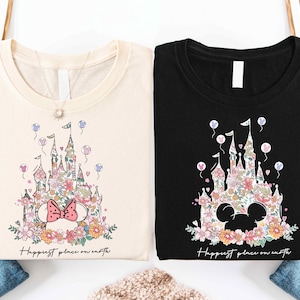 The Happiest Place on Earth T-Shirt, Disney Castle Tee, Mickey and Minnie Shirt, Magic Kingdom Sweatshirt, Disney Mouse Family Trip Shirt