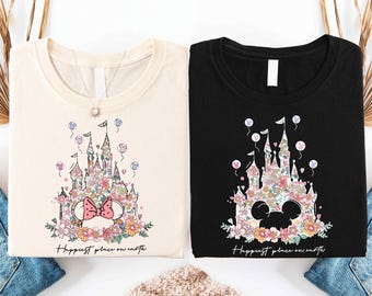 T-shirt The Happiest Place on Earth, Disney Castle-T-shirt, Mickey en Minnie-shirt, Magic Kingdom-sweatshirt, Disney Mouse-shirt familie-uitstapje