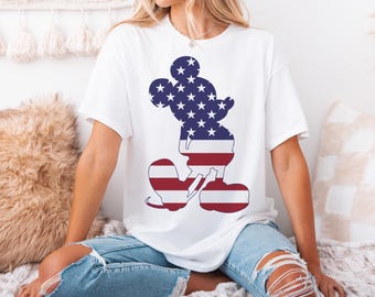 Disney Mickey American Flag Shirt, Mickey Mouse 4th of July T-Shirt, Independence Day 2026 Sweatshirt, American Family Shirt, Patriotic Tees