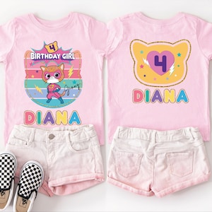 Super Kitties Birthday T-Shirt, Disney Birthday Girl Shirt, Super Kitties Birthday Boy Shirt, Bitsy Ginny Buddy Sparks Custom Birthday Tees