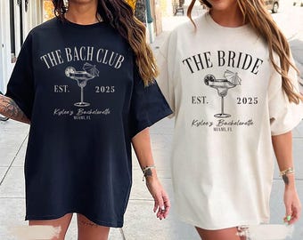 Custom Bachelorette Beach Party Shirt, The Bach Club Tee, Bridal Shower Cocktail Club Style Shirt, Bride Squad T-shirt, Bridesmaid Shirt