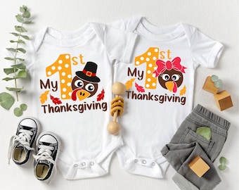 Mein erster Thanksgiving-Bodysuit, 1. Thanksgiving-Shirt, Baby-Türkei-Sweatshirt, Kinder-Thanksgiving-T-Shirt, Türkei-Tagesparty-Kinder-Hoodie
