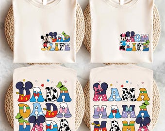Camiseta Mickey e Minnie para Mãe e Pai, Camiseta Disney para a Vida de Mamãe, Camiseta Presente para Mãe e Pai, Camiseta Família Mickey e Minnie, Camiseta Disney para a Vida de Papai