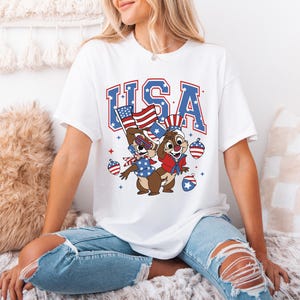 Disney USA Shirt, Chip and Dale 4th of July T-Shirt, Disney Independence Day Shirt, Disneyworld American Flag Shirt, Chip Fourth of July Tee
