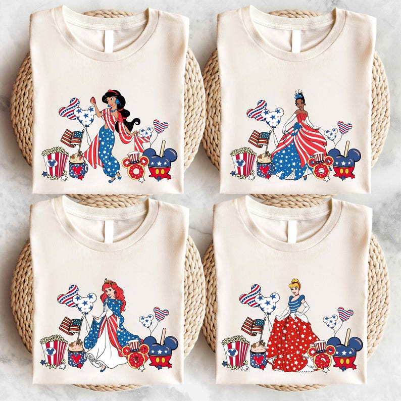 Disney 4th of July T-Shirt, Princess Independence Day Shirt, Disneyworld American Girl Shirt, 4th of July Women Shirt, Disney Princess Tee