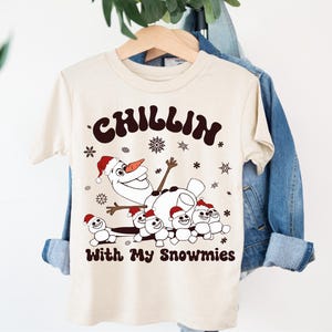 Santa Olaf T-shirt, Disney Snowman Kids Tee, Chilling With My Snowmies Shirt, Frozen Snowman Sweatshirt, Disney Christmas Snowman Hoodie