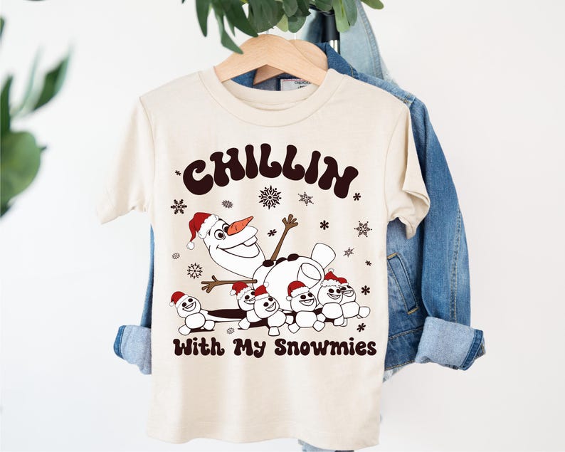 Santa Olaf T-shirt, Disney Snowman Kids Tee, Chilling With My Snowmies Shirt, Frozen Snowman Sweatshirt, Disney Christmas Snowman Hoodie