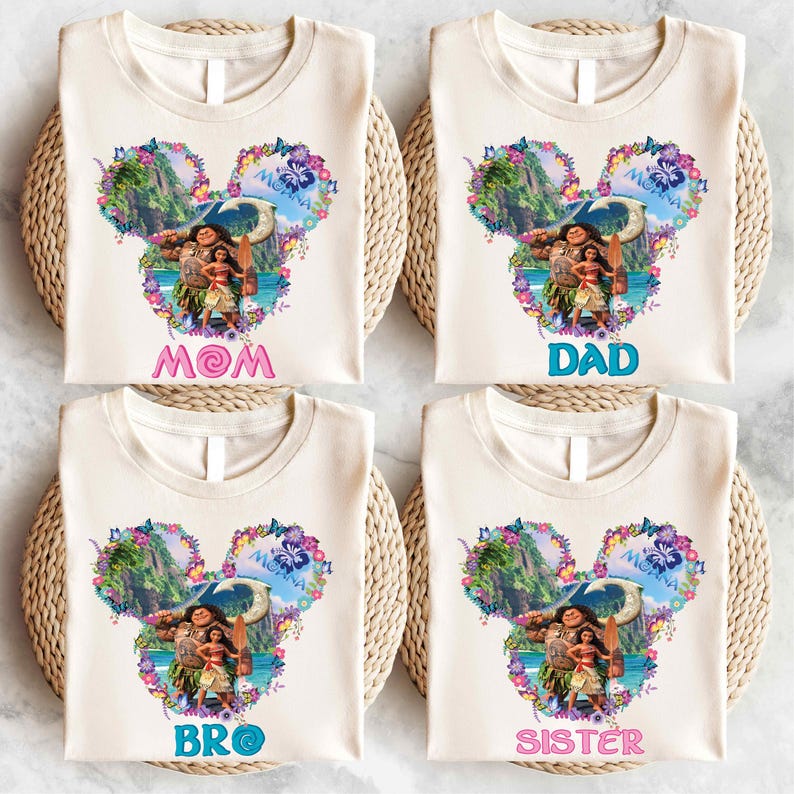a group of three shirts with a picture of a woman and a man on them