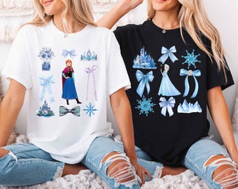 T-shirt Disney Elsa et Anna, chemise Frozen Coquette, t-shirt princesse Elsa, t-shirt voyage Disneyland pour filles, sweat-shirt princesse Anna