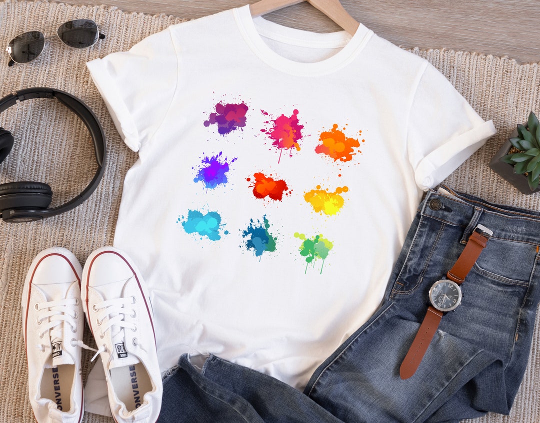 Paint Splatter Shirts, Paint Streak Blob Shirt, Paint Splatter Tees