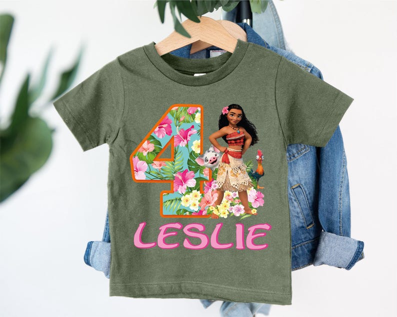 a green shirt with the number four on it