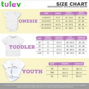 the size chart for a baby's bodysuit