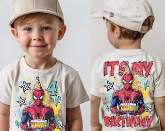 Spider-man verjaardag T-shirt, Disney feestvarken shirts, It's My Birthday-T-shirt, aangepaste Spider-Man verjaardagssweater, Avengers verjaardag hoodie
