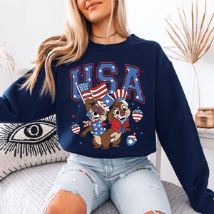 Disney USA Shirt, Chip and Dale 4th of July T-Shirt, Disney Independence Day Shirt, Disneyworld American Flag Shirt, Chip Fourth of July Tee