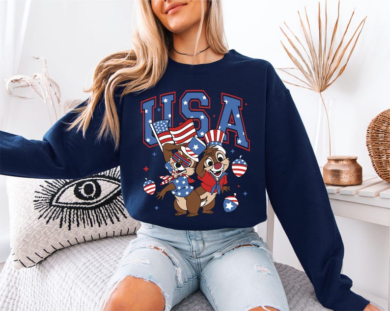 Disney USA Shirt, Chip and Dale 4th of July T-Shirt, Disney Independence Day Shirt, Disneyworld American Flag Shirt, Chip Fourth of July Tee