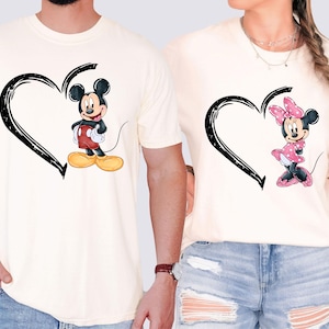 Mickey And Minnie Couple T-Shirt, Valentines Matching Tee, Disney Honeymoon Shirt, Mickey Mouse shirt, Disney Mouse Shirt , Mini Mouse Tee