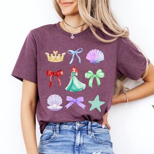 Disney Princess Coquette Shirt, Snow White Tee, Rapunzel Shirt, Aurora Tee, Belle Shirt, Elsa Anna T-Shirt, Ariel Sweater, Cinderella Shirt