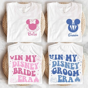 Camiseta de la era de los novios de Disney, camiseta de luna de miel de Mickey Minnie, sudadera de fiesta de bodas, camiseta de Mickey Husband, camiseta de nueva esposa