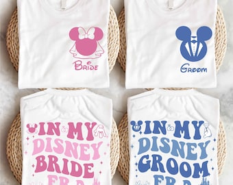 Disney Bride and Groom Era T-Shirt, Mickey Minnie Honeymoon Shirt, Wedding Party Sweatshirt, Mickey Husband Tee, New Wife Shirt
