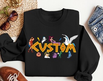 Disneys Hercules-t-shirts, Hades-tröja, Megara-tröja, Disney familjematchning-tröja, Muserna-tröja, Hercules smärta och panik-tröja