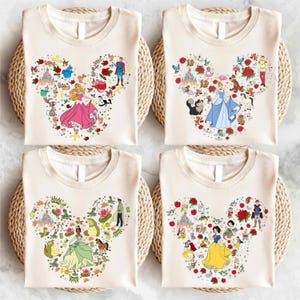 Disney Princess Group T-Shirt, Disney Girls Outfits, Rapunzel Tee, Snow White Sweatshirt, Little Mermaid Shirt, Disneyland Girls Trip Shirt