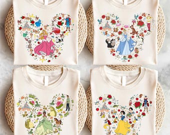 Disney Princess Group T-Shirt, Disney Girls Outfits, Rapunzel Tee, Snow White Sweatshirt, Little Mermaid Shirt, Disneyland Girls Trip Shirt