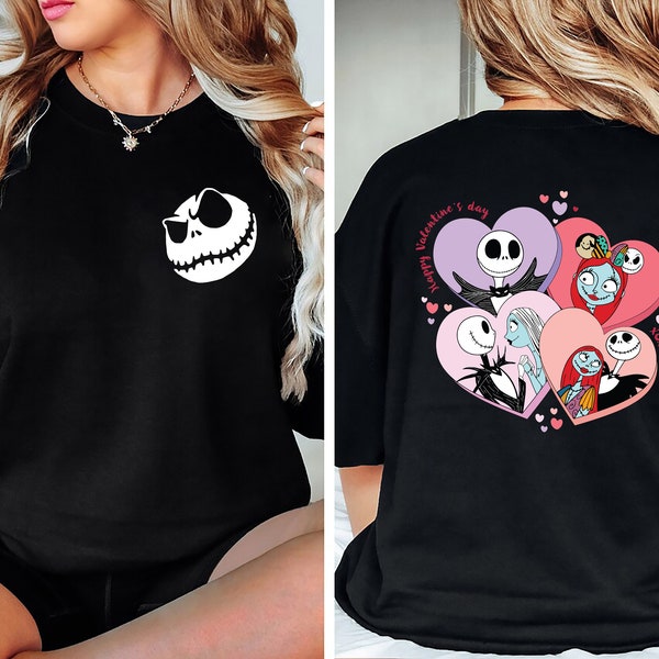 Jack And Sally Valentine Day XOXO Shirt, Jack Skellington Couple Love  Sweatshirt, Disney Jack And Sally Before Christmas Love Valentine Tee