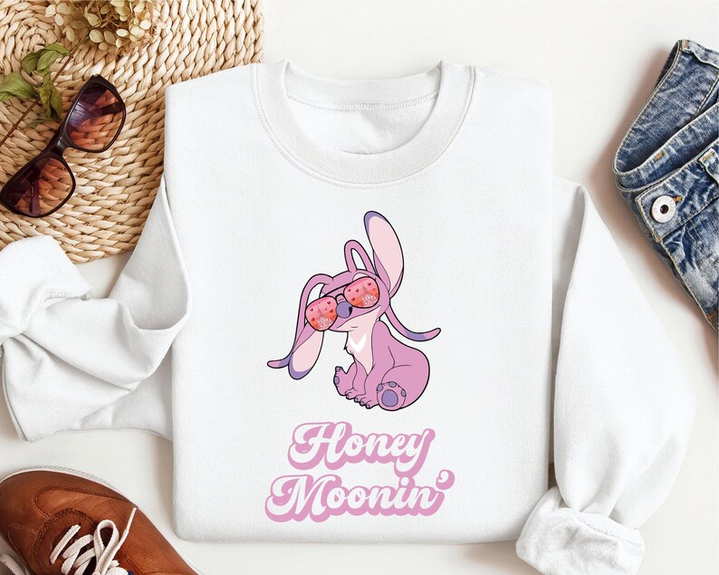 Stitch Angel Couple Matching Shirt, Disney Fiance T-shirt, Honeymoon Tee, Valentines Day Tee, Bride Groom Sweatshirt, Romantic Trip Shirt